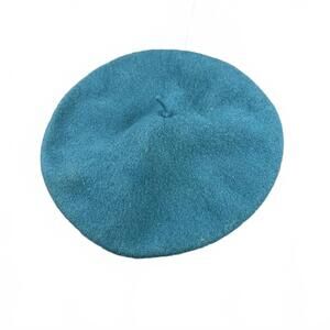 Vintage 100% Wool Teal Beret | Made in Hong Kong | Classic French Style